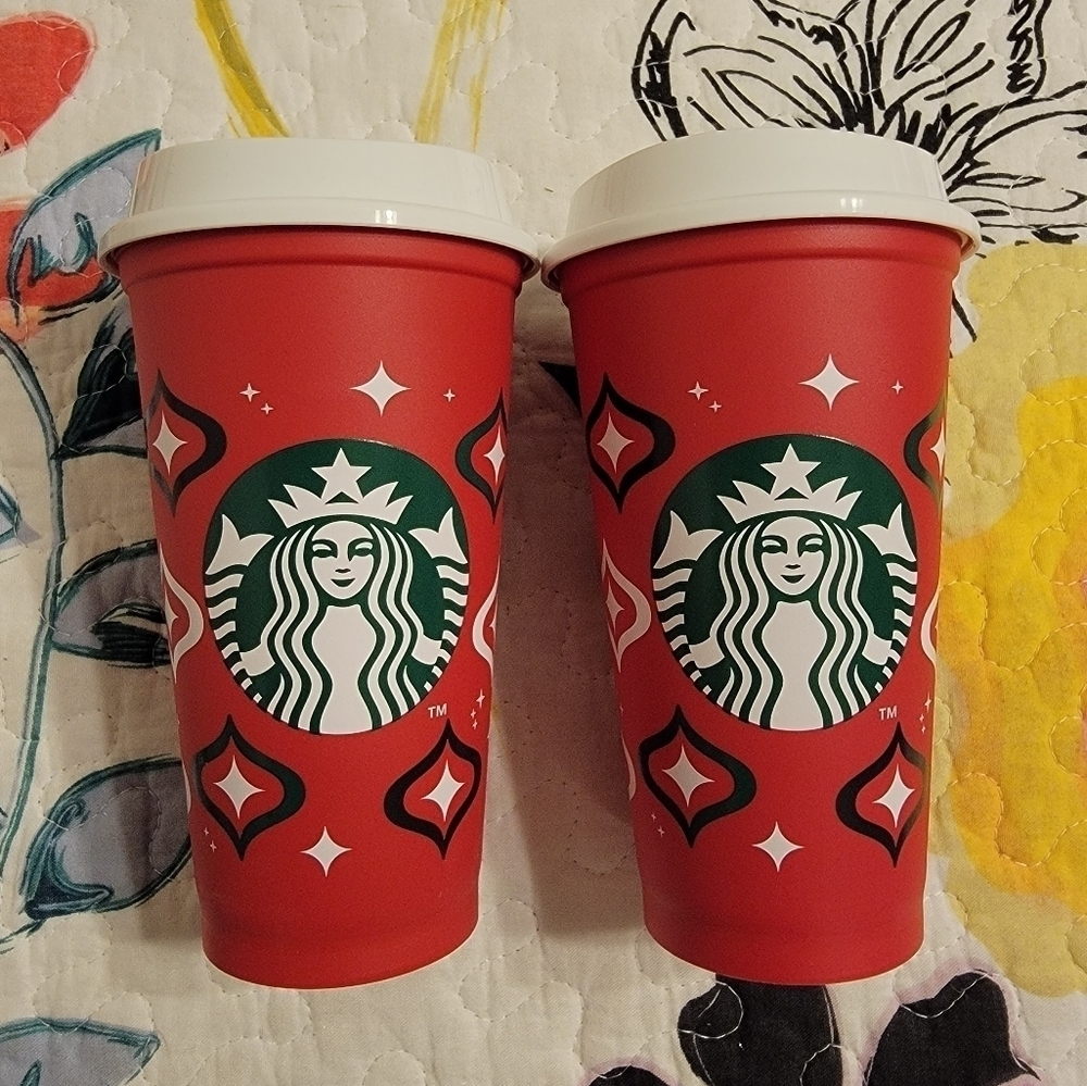NWOT Starbucks 2023 Holiday Red Cup Day Cup, 2 Pk